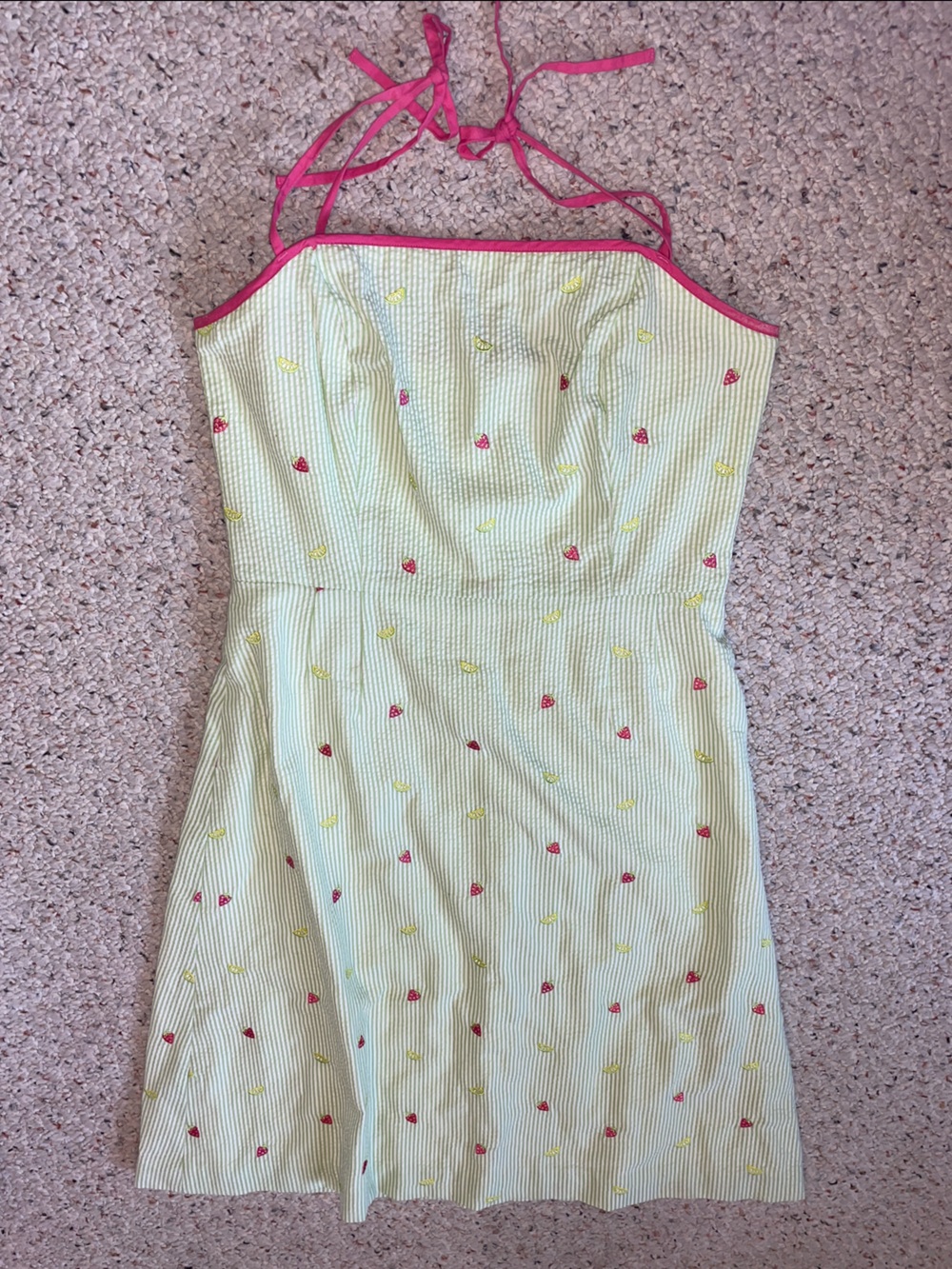 Lilly Pulitzer Seersucker dress with Pink Strawberries